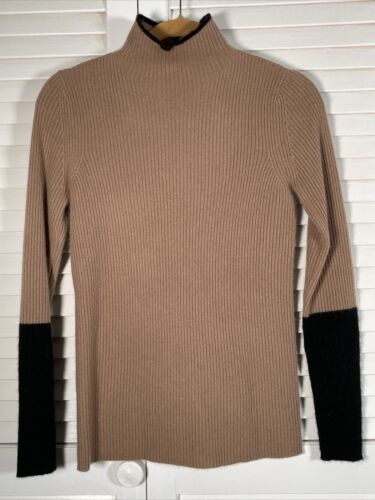 bloomingdales 2 Ply  Ribbed cashmere sweater Tan /