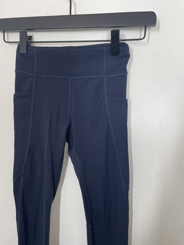 Athleta Girl Navy Blue High Rise Stash Your Treasures Tight Youth Girls Size S/7 - Picture 2 of 6