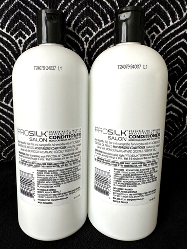 2er-Pack PRO SILK SALON MAROKKANISCHES ARGAN + KOKOSNUSSÖL FEUCHTIGKEITSSPENDENDE SPÜLUNG 32 Unzen - Bild 2 von 5