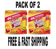 Slim Jim Original Smoked Snack Sized Sticks, 0.28 oz Meat Sticks, 46 Co. 2 pack