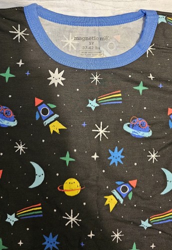 Kid Boy Size 5Y Space Chase Modal 2-Piece PJ's Magnetic Me Black Blue - Picture 3 of 8