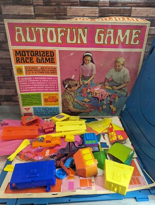 Autofun Game Motorized Race Game 1967 AMF Incomplete For Parts w ...