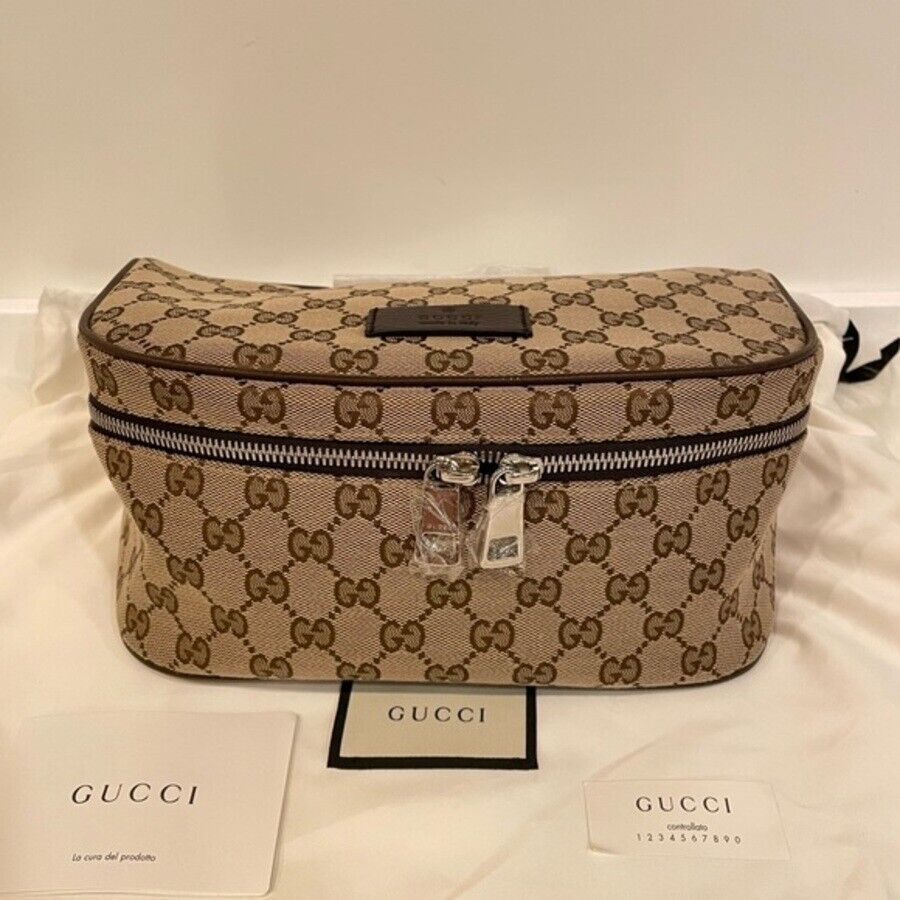 NEW Gucci Belt Bag Beige Canvas monogram with labels and shopper Gucci