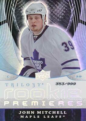 2008-09 UD Trilogy #106 JOHN MITCHELL - Rookie Card x/999 - Toronto Maple Leafs
