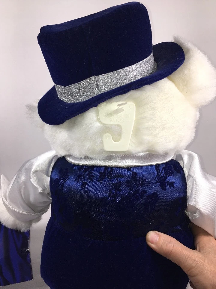 Oso de peluche blanco Millennium 2000 18" edición especial copo de nieve macho Foto 3 de 4
