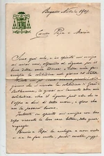GIACOMO MARIA RADINI GERMAN Bishop of Bergamo - Autograph Letter - Year 1907