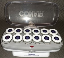 CONAIR INSTANT HEAT HAIRSETTER VELVET 12 HOT CURLERS ROLLERS CHV1410 W 6 CLIPS
