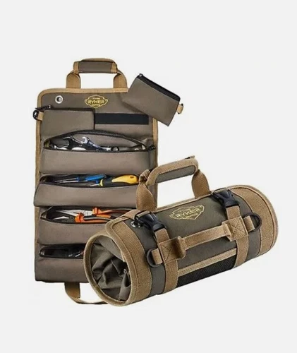 The Ryker Bag Tool Roll Organizers - Small Tool Bag W/Detachable Pouches, Khaki
