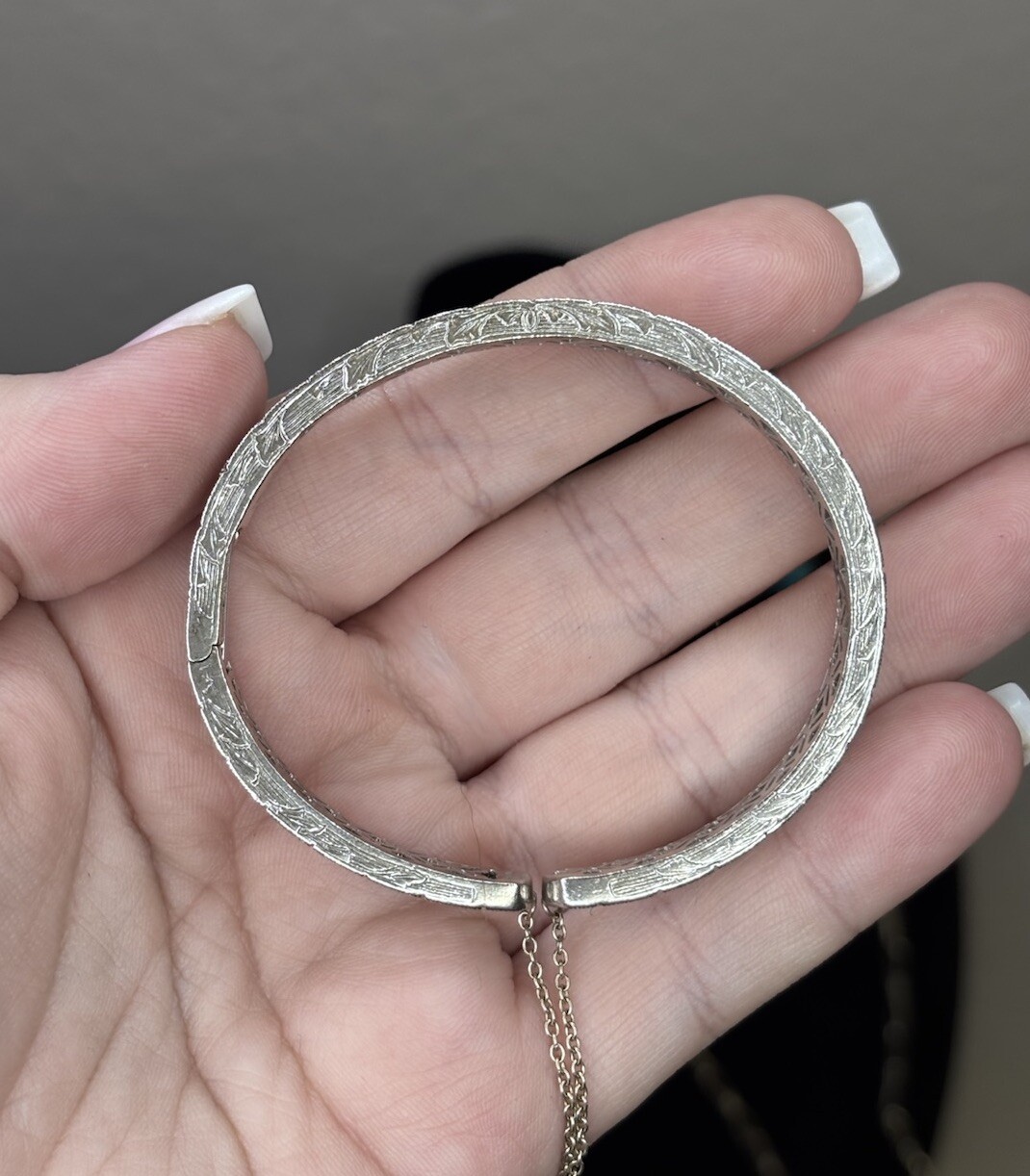 Signed ISP 925 Sterling Silver Hinged Bangle Brac… - image 2