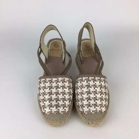 Vidorreta Womens Taupe Woven Wedge Espadrille Sandals Spain size EU 41 US 11 - Image 2 of 4