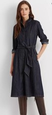 Lauren Ralph Lauren Denim A-Line Shirtdress – Size 2 - Dark Rinse Wash