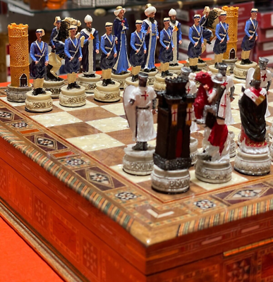 15.3 Personalized Chess Set Handmade, Sets With Metal Pieces, Schach,  Custom Set, Board Storage - Yahoo Shopping