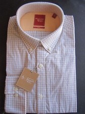NEW NWT PENGUIN MUNSINGWEAR chicory yellow white MEN DRESS SHIRT 16 LS 36/37
