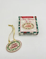 Vintage Longaberger Tie-On Basket Accessory Merry Christmas 1995