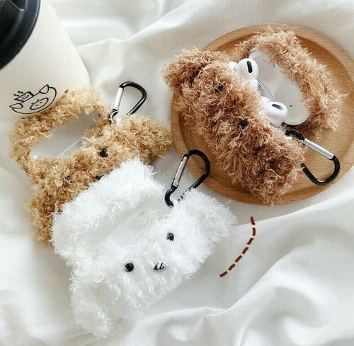 For AirPods 1/2/Pro Earphone Charging Case Cover Skin Cute Plush Cartoon Bear - Picture 6 of 11