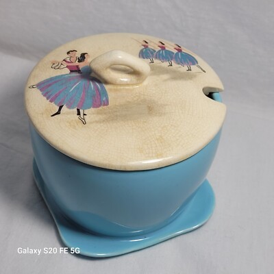 Vintage Beswick Ceramic Ballet Dancer Sugar Bowl Ballerina