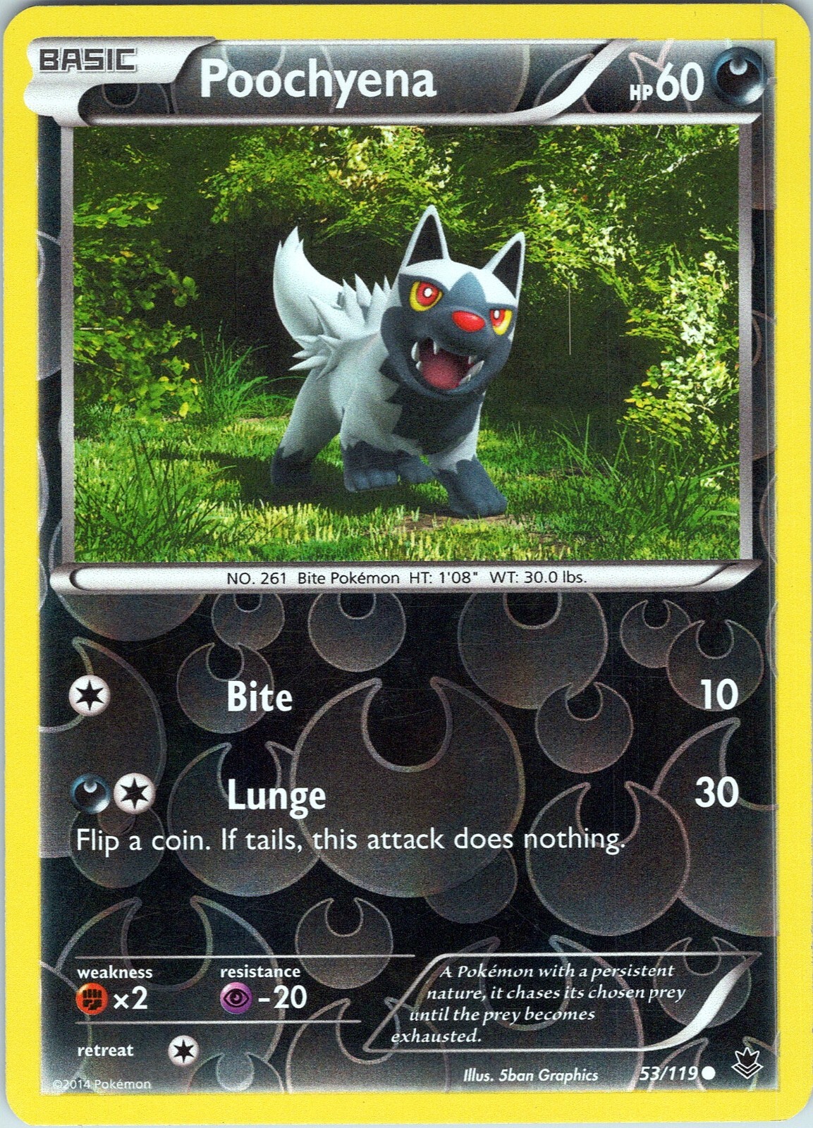 Poochyena 53/119 Common - Pokemon TCG XY: Phantom Forces - Reverse Holo (LP)