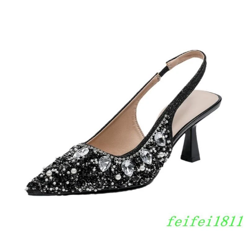 Moda Para mujeres Sandalias Brillantes Punta Estrás Informales Club Formales Zapatos Foto 4 de 4