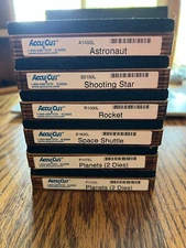 Lot of 6 AccuCut Ellison Educational Wooden Dies 5x6 Space Themed