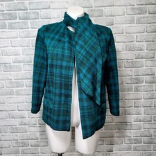 Vintage 50s Herbert Levy Tie Scarf Collar Bright Plaid Tweed Blazer Capelet