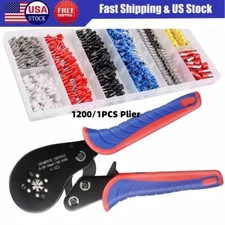 USA 1200PCS Connectors Cord Wire Crimp Cable Pin End Bootlace Ferrule Terminal
