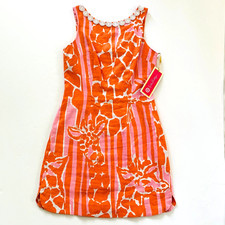 NWT Lilly Pulitzer x Target Linen Shift Dress sz 2 0 Giraffe Pineapple Zip
