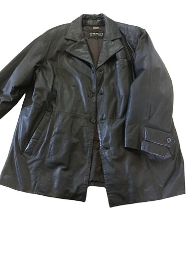 Mens Dark Brown WILSONS Leather Thinsulate Zip Out Overcoat dress coat XL 1X 90s
