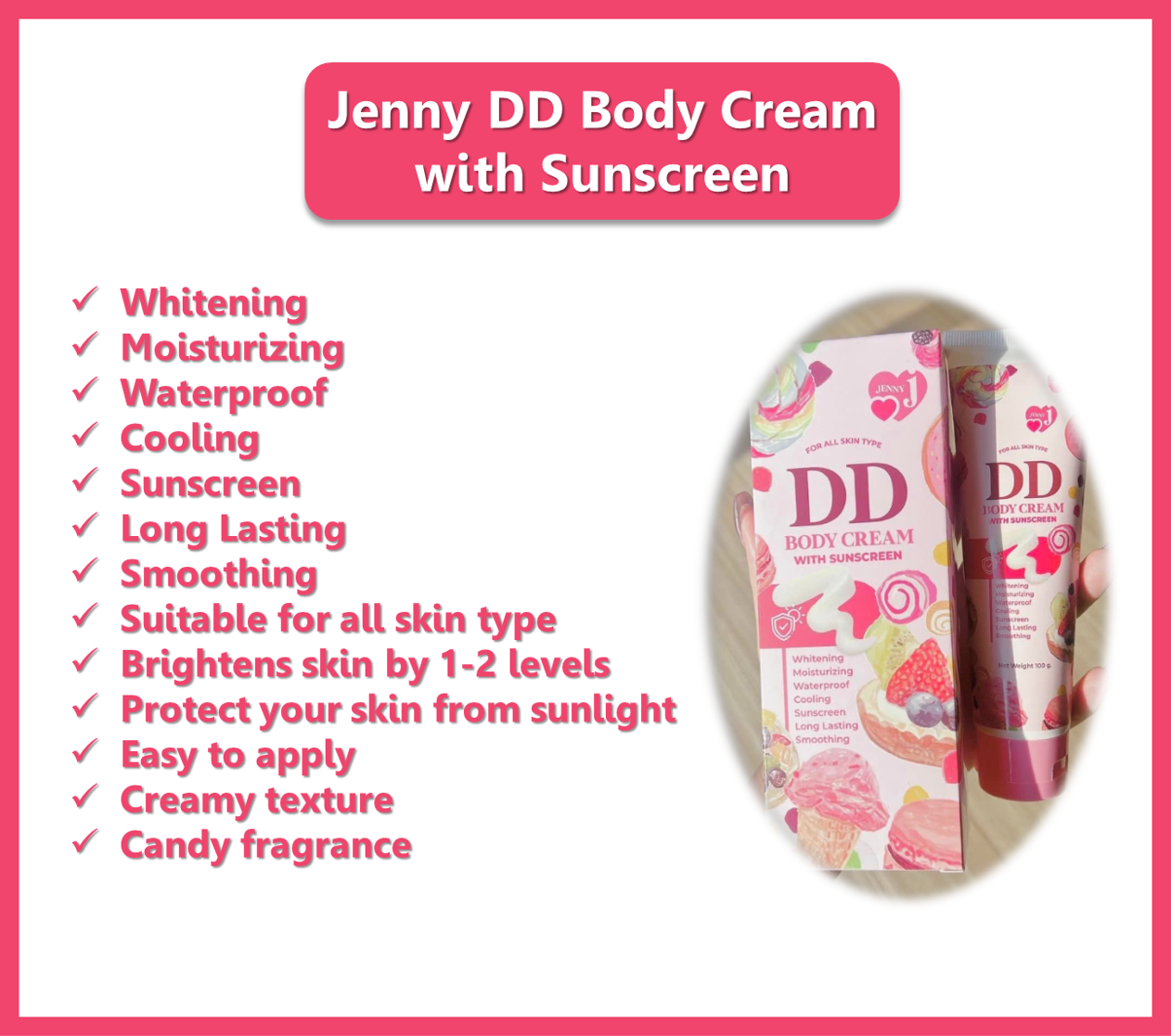 Jenny DD Body Cream with Sunscreen Waterproof Moisturizing Whitening Stick  100g. | eBay