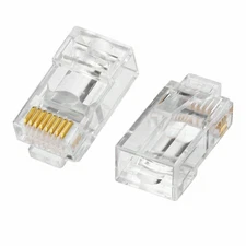 Cat6 RJ45 Pass Through Connector RJ45 Modular Plugs for Solid O Strand Free Ship