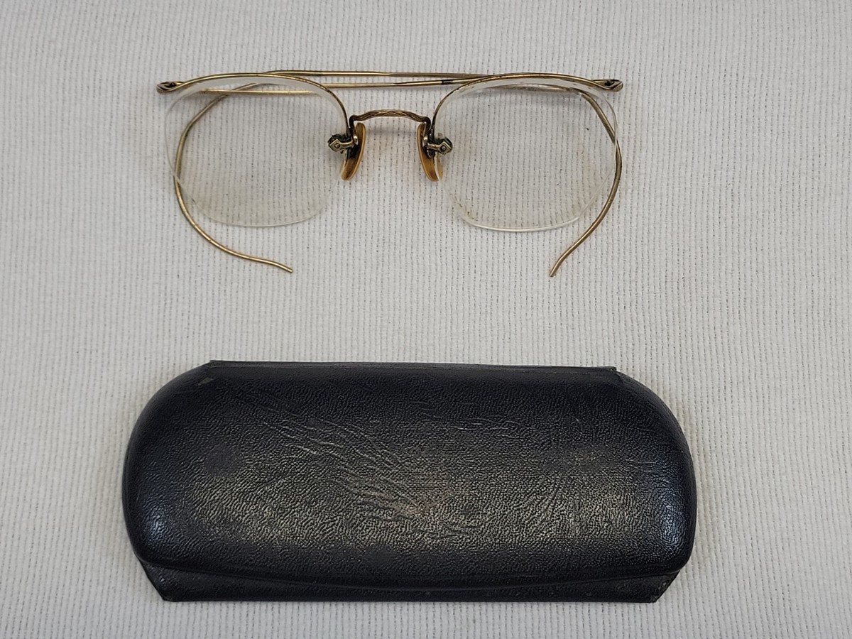 Vintage Eye Glasses /01/10 12 KGF With Case Vintage Gold Filled Eyeglasses Antique 1/10 12K GF Frame 1  main image 4