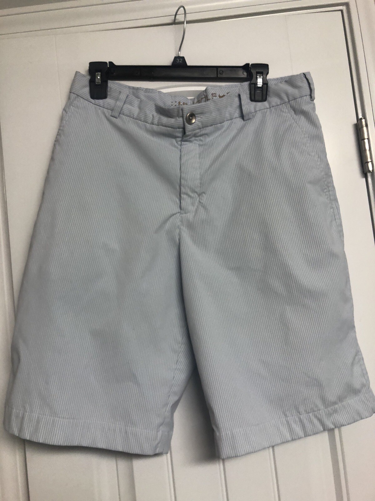 NIKE GOLF Shorts Striped Flat Front Men Size 34 WAIST Polyester Pockets