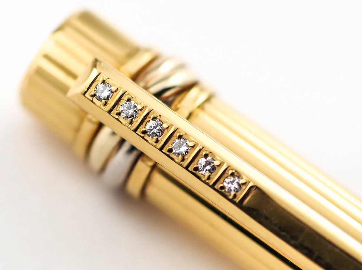 Cartier Must de Cartier LE Fountain Pen Gold Filled w Diamonds