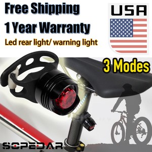 New Aluminium LED Bike Bicycle Cycling Rear Light 3 Modes Waterproof Tail Lamp