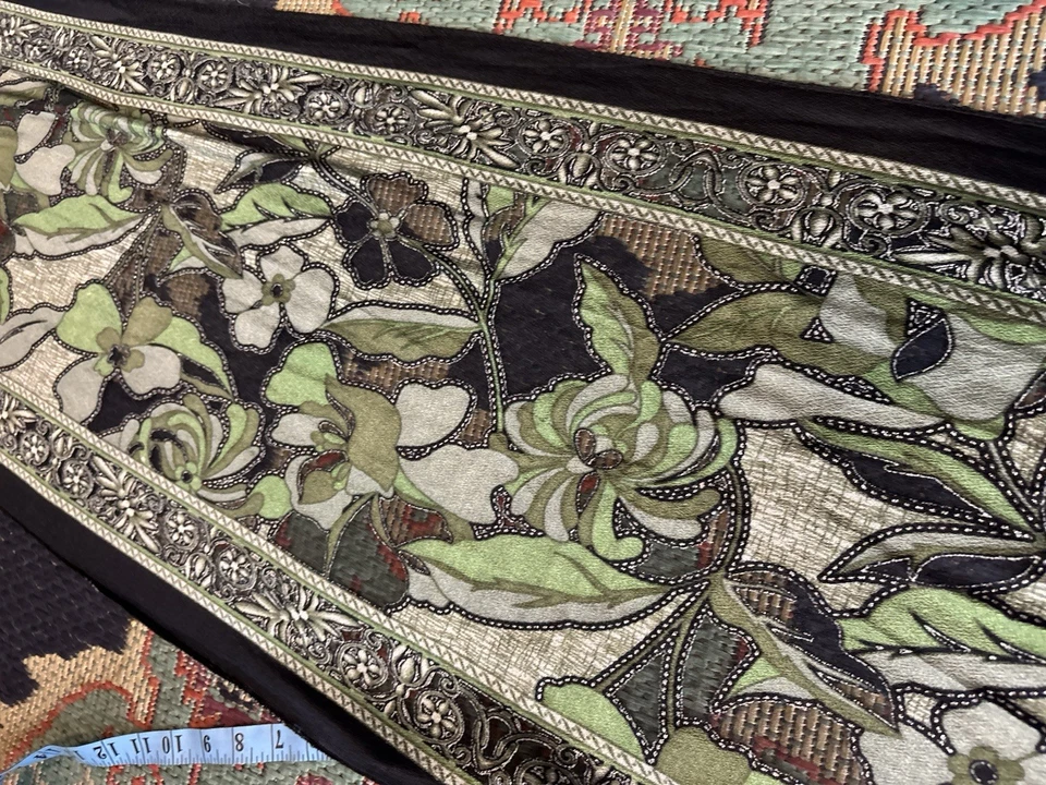 Bufanda envolvente Art Deco vintage chal malla floral brillo cuello caprichoso hada Foto 3 de 4