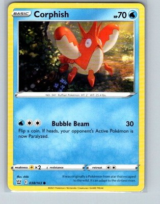 Corphish 038/163 Common Battle Styles Pokemon Near Mint