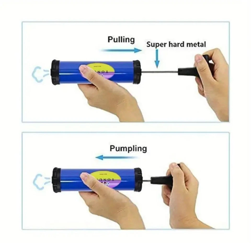 Kit de bomba de aire portátil con aguja, boquilla, manguera de extensión para fútbol baloncesto Foto 3 de 4