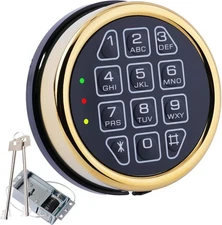 Gun Safe Lock Replacement Solenoid Lock with 2 Override Key Electronic Safe Lock