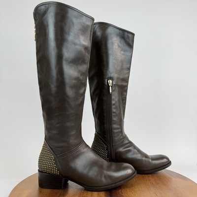 Womens Cesare Paciotti Brown Leather Studded Tall Knee High  display picture 2