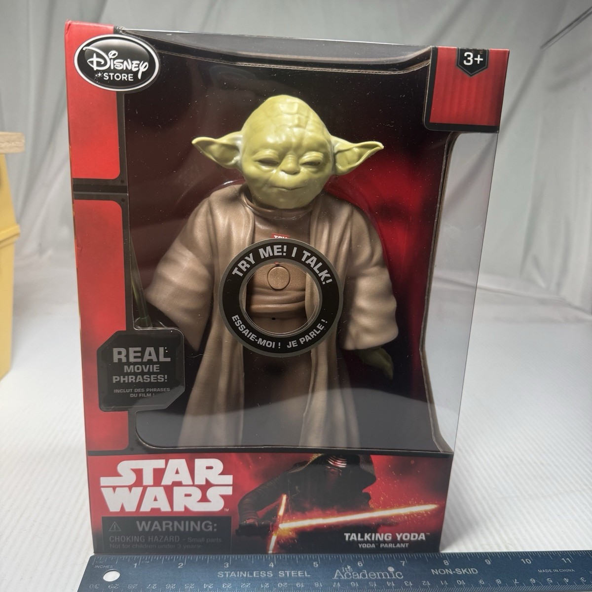 Disney Store Star Wars Talking Yoda Action Figure **Never Removed From  Box**
