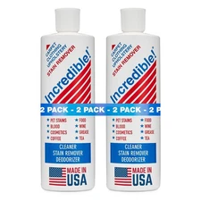 2 Pack Incredible Stain Remover 16oz for Carpet Laundry Wine Pet Urine Odors