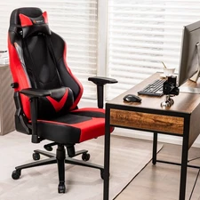 360° Gaming Chair Swivel Computer Reclining Height Adjustable 4D Armrest Red
