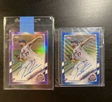 2021 Topps Chrome David Peterson Blue Wave Refractor RC Auto /150 & Purple /250 