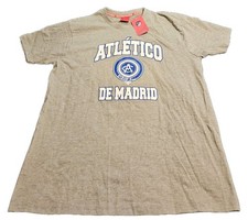 Atletico De Madrid Soccer Club 1903 Gray Short Sleeve T-Shirt Men's Size Large 