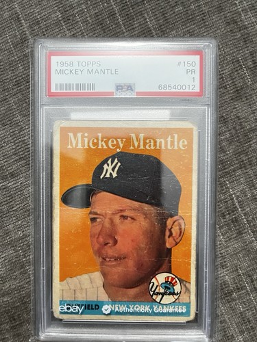 Topps 1958 Mickey Mantle #150 New York Yankees PSA 1 Graded Base Set