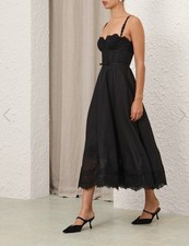 Zimmermann Hypnotic Lace Trim Midi Dress Size 4 - Current Season RRP$1750