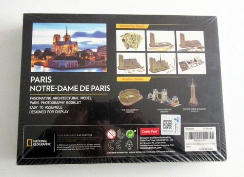 NATIONAL GEOGRAPHIC, 3D Puzzle, NOTRE-DAME DE PARIS, New Sealed Box - Picture 2 of 2