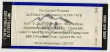 2013 Geoff Tate's Queensryche Concert Ticket Stub Agoura Hills CA