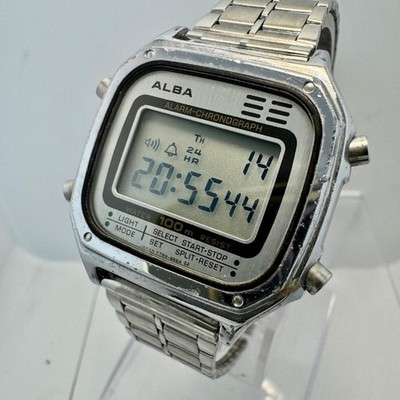 SEIKO ALBA Y789-5560 Digitaluhr Herren Chronograph Edelstahl