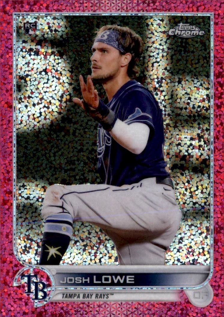 2022 Topps Chrome #83 Josh Lowe Magenta Speckle Refractor #/350 Tampa Bay Rays
