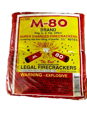 M-80 BRICK Firecracker Label  40 Pack Label